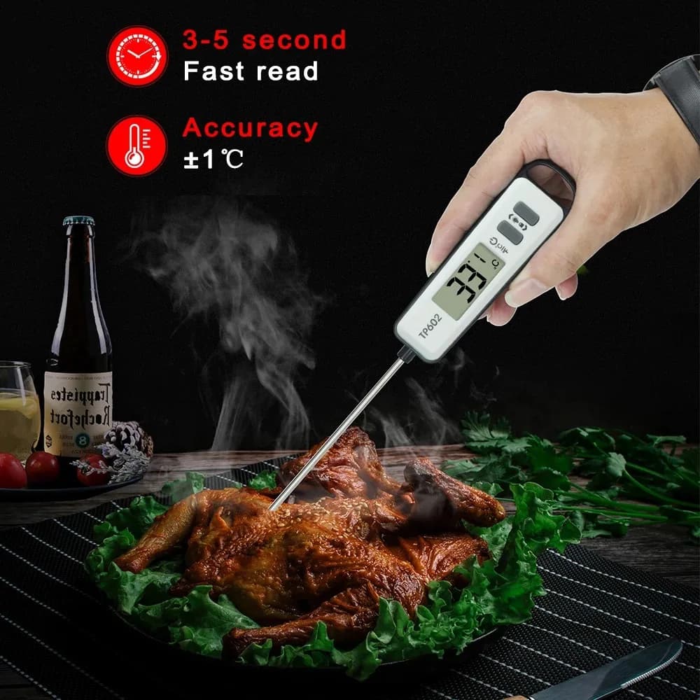 [NUOVO! A93G] Termometro per Carne TP602, Termometro Digitale da Cucina per Cibo, Acqua, Latte, Sonda Elettronica per BBQ, Rilevatore di Temperatura Domestico