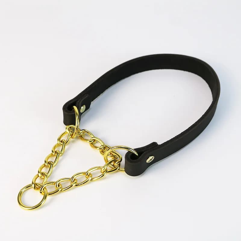 Collare in pelle per cani, collare Madinger, collare per addestramento animali domestici, catena a P, per levrieri, pastori