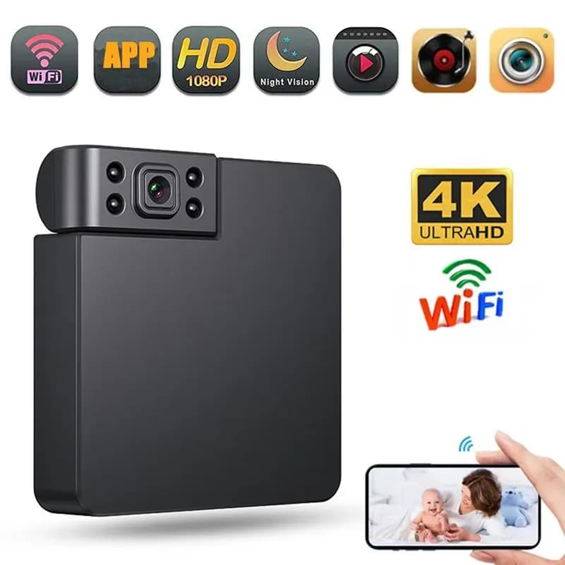 Telecamera WiFi Mini HD 1080P per Sicurezza Domestica, Visione Notturna, Monitor per Bambini, DVR Sportivo, Registratore Video di Sorveglianza
