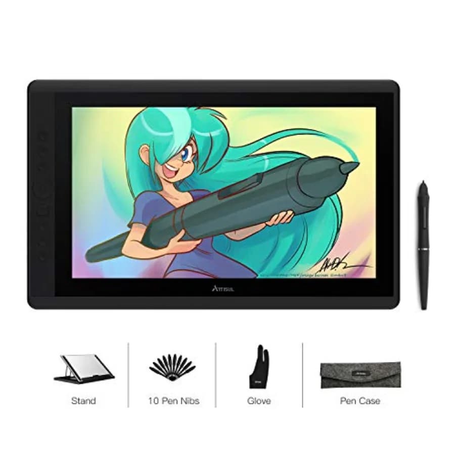 Tavoletta grafica per artisti digitali: schermo IPS da 15,6 pollici con display completamente laminato, stilo senza batteria con 8192 livelli di pressione 7