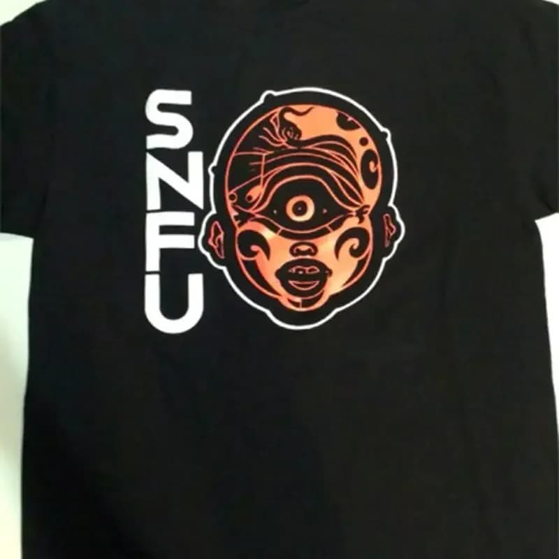 Maglietta VTG SNFU Band in cotone nero di tutte le taglie