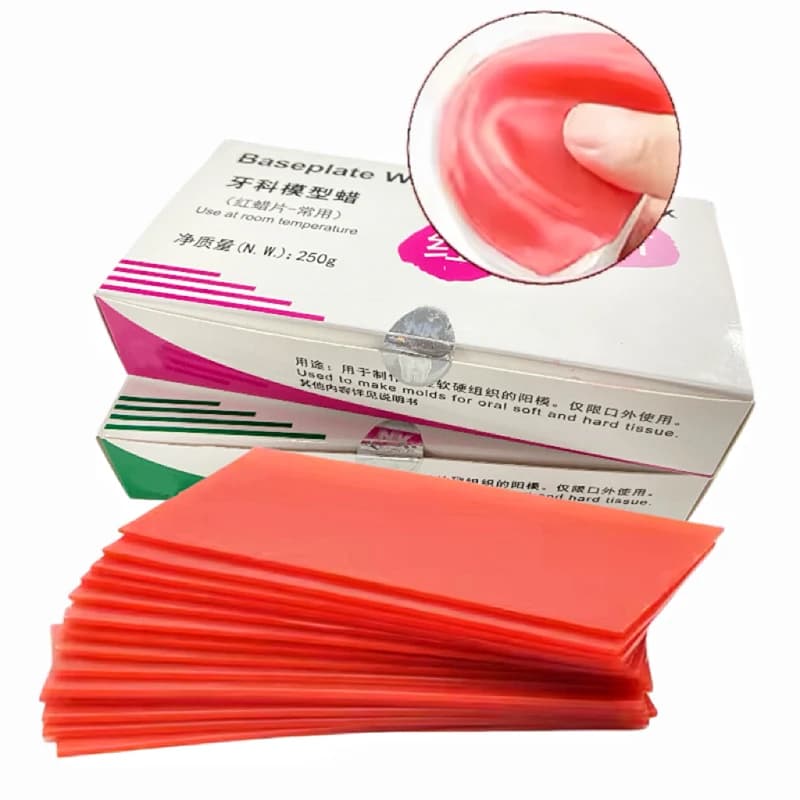 Cera per basi dentali, fogli di cera rossa per modellazione da laboratorio odontotecnico, materiali ausiliari per dentisti, morbidi e duri, spessore 1.3mm 1.5mm 2.0mm