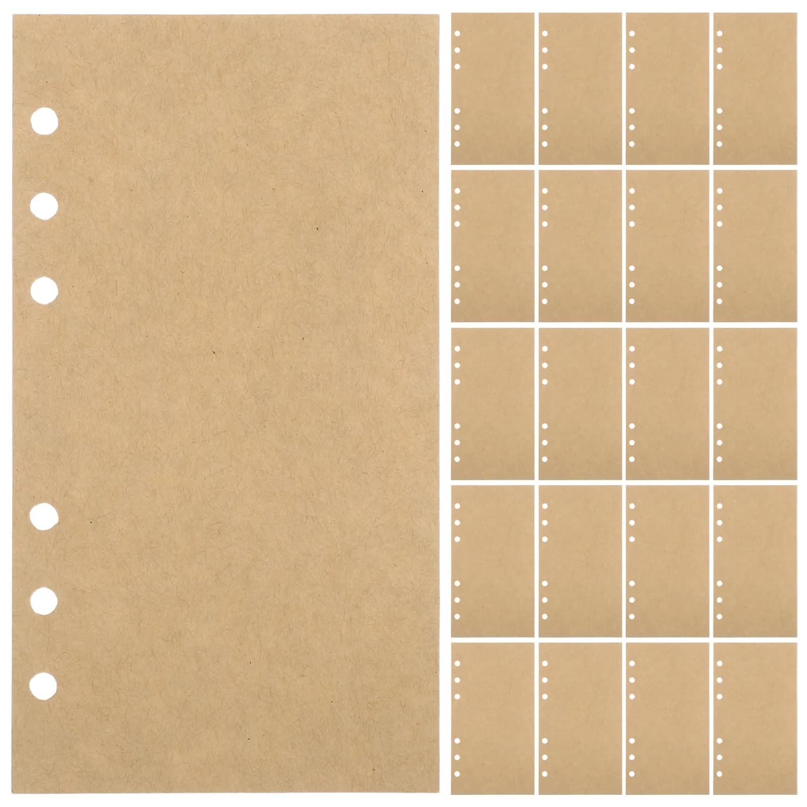 160 Fogli di Carta Kraft Vintage Bianca per Ricarica Quaderni A6, Agenda, Diario di Viaggio