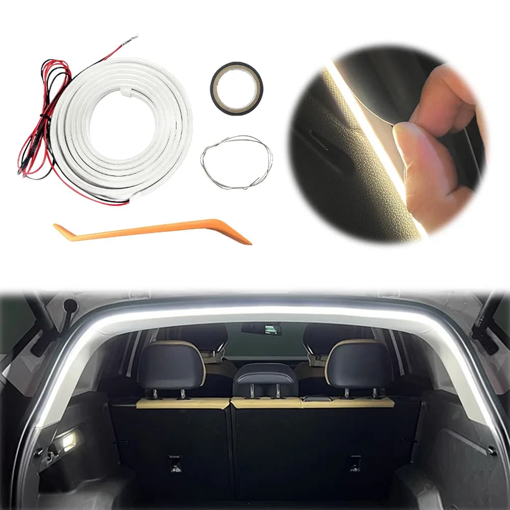Striscia LED Adesiva per Bagagliaio Auto, Luce Automatica per Vano Posteriore Senza Foratura, Striscia Luminosa con Sensore per Decorazione Bagagliaio Camion