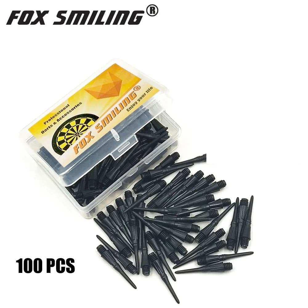 100 PZ Colorato 25mm 2BA Professionale Nylon Punta Morbida Freccette E Punti Elettronici Accessori Volpe Sorridente Con Voli Regalo