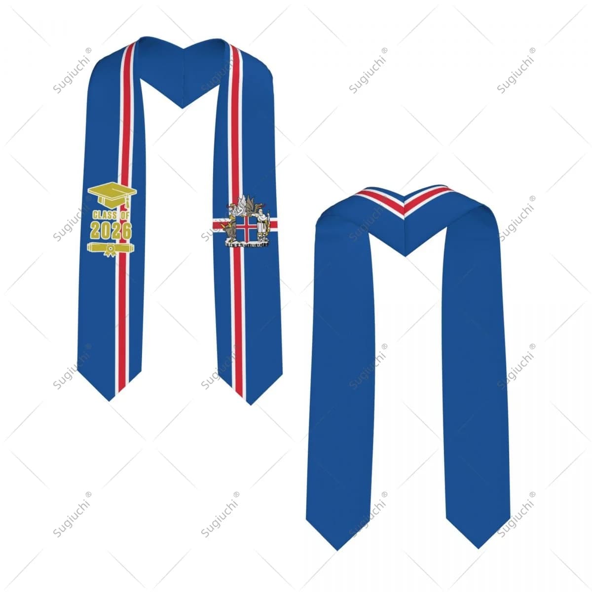 Iceland Flag Class Of 2026 Graduation Stole Sash Scarf For International Students Proud Ceremony Adult Unisex