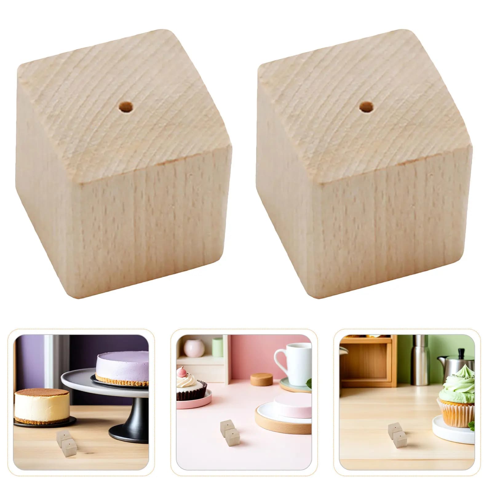 Set di 8 attrezzi da forno: Supporto in legno per decorazioni floreali per torte, base per esposizione fiori da 1,45 pollici