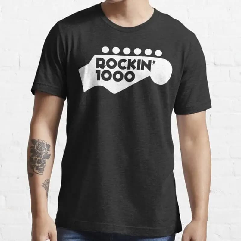 in'1000 T-shirt bianca con logo nero taglia dalla S alla 5XL USA