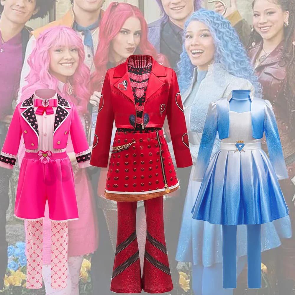 Movie Descendants 5 Red Queen Devil's Wonderland Halloween Movie Replica Princess Costume Halloween Party Costume