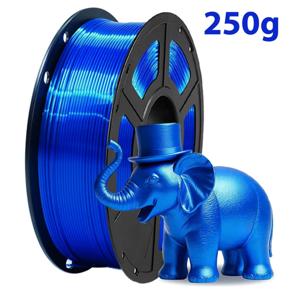Filamento per Stampante 3D PLA Seta Blu Gemstone 250g 1.75mm, Precisione Dimensionale +/- 0.03mm, Filamento per Stampa 3D