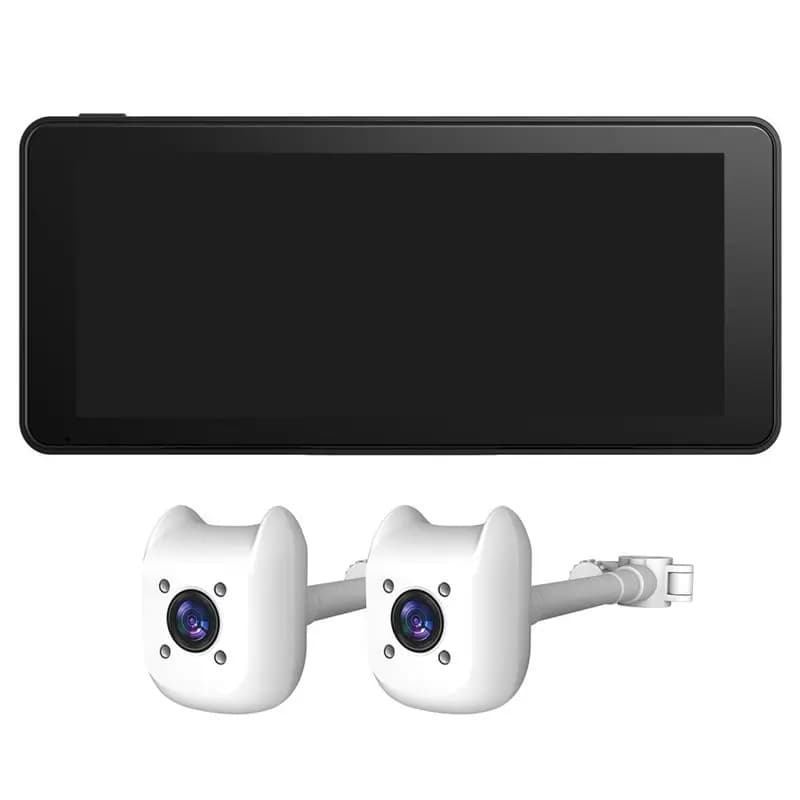Telecamera Posteriore Doppia A95E per Seggiolino Auto - Monitor HD da 6,86 Pollici con Schermo Diviso per 2 Bambini