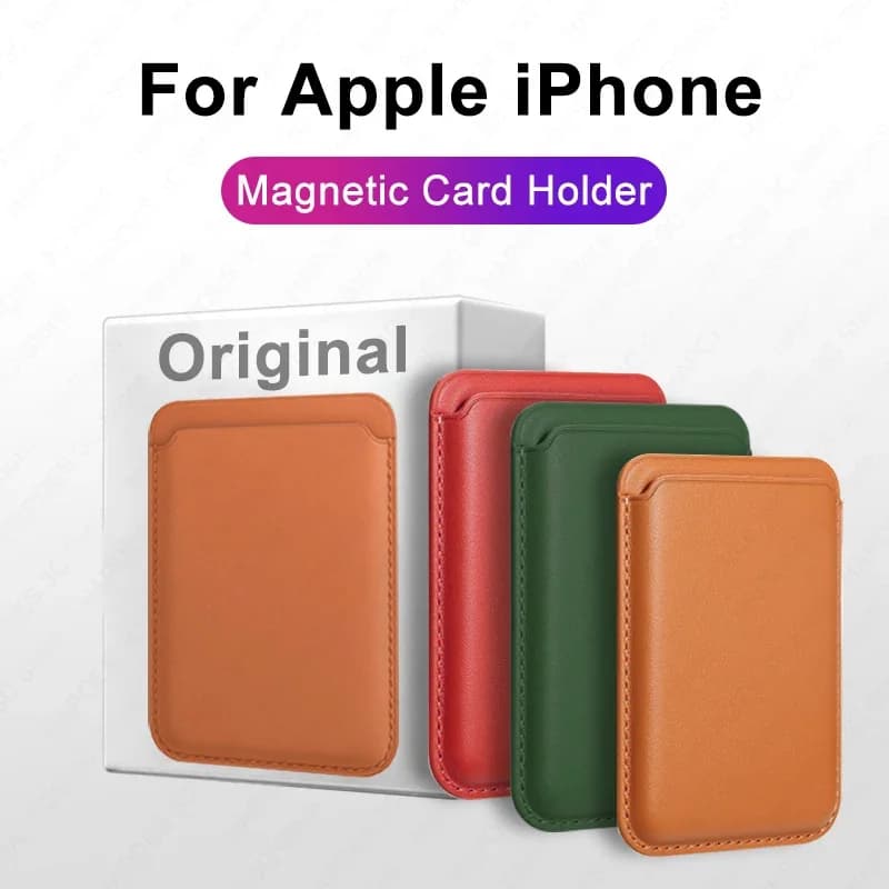 For Magsafe Magnetic Card Holder for Apple IPhone 17 Pro Max Air 16 15 14 Plus 13 12 11 Leather wallet case for phone