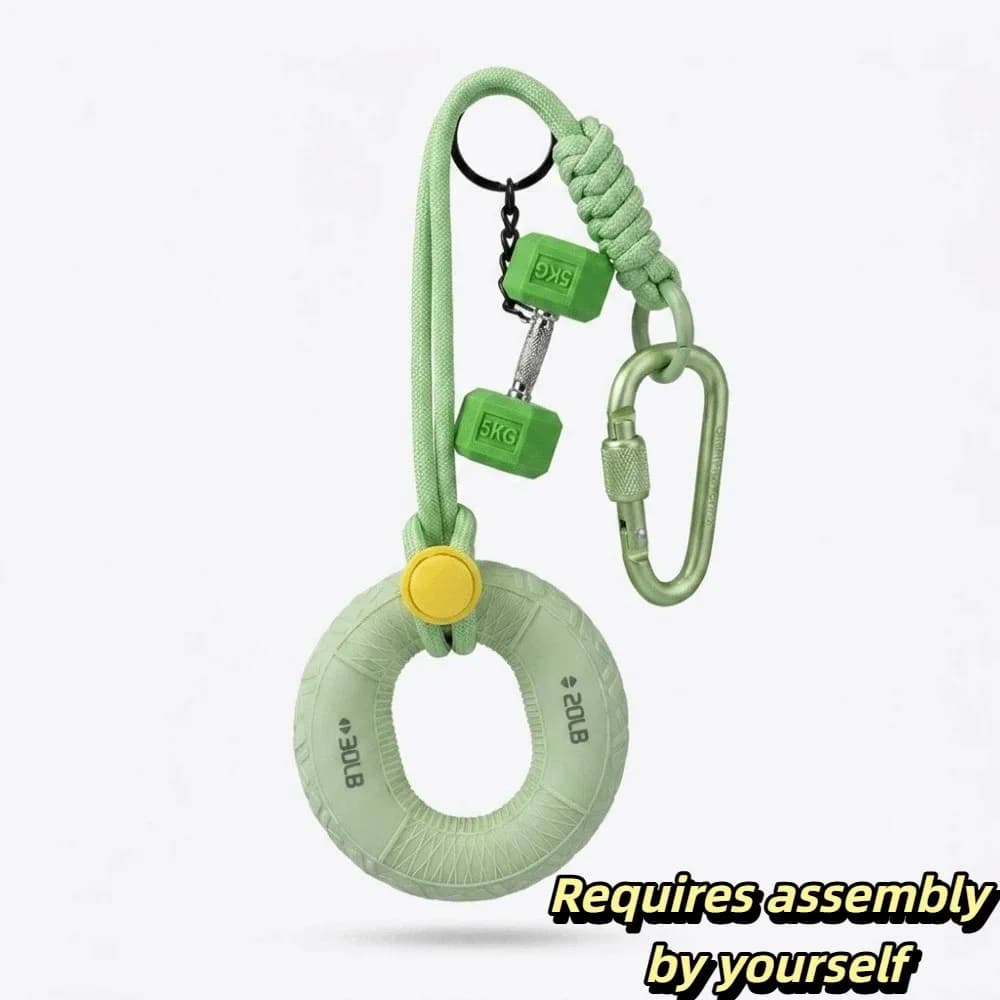Portable Silicone Fidget Soft Silicone Skin-Friendly Mini Kettlebell Adjustable Lanyard Screw Lock Carabiner Hand Grip Ring