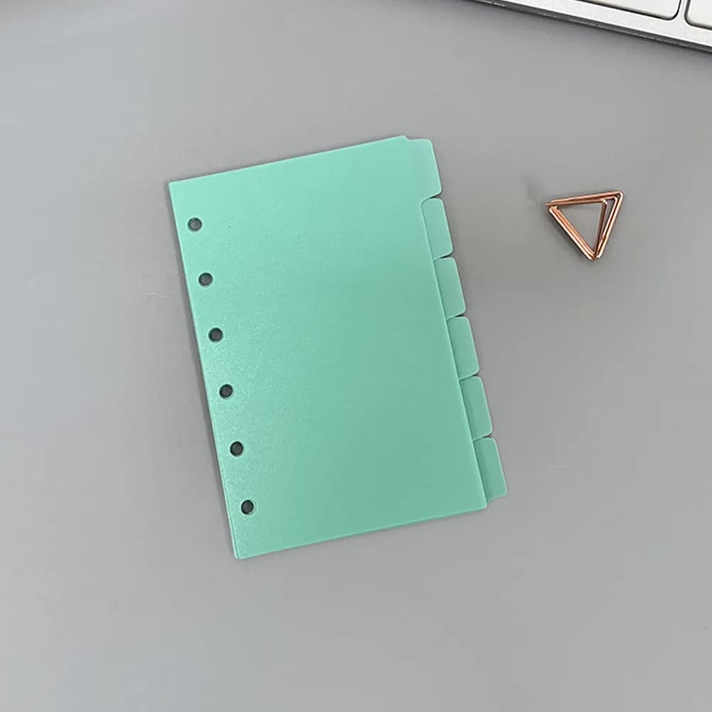 6 Fogli A7 per Quaderno, Divisori in PP a Fogli Mobili, Robusti Separatori in Plastica per Planner, Diario, Raccoglitore, Organizer, Divisori per Appunti
