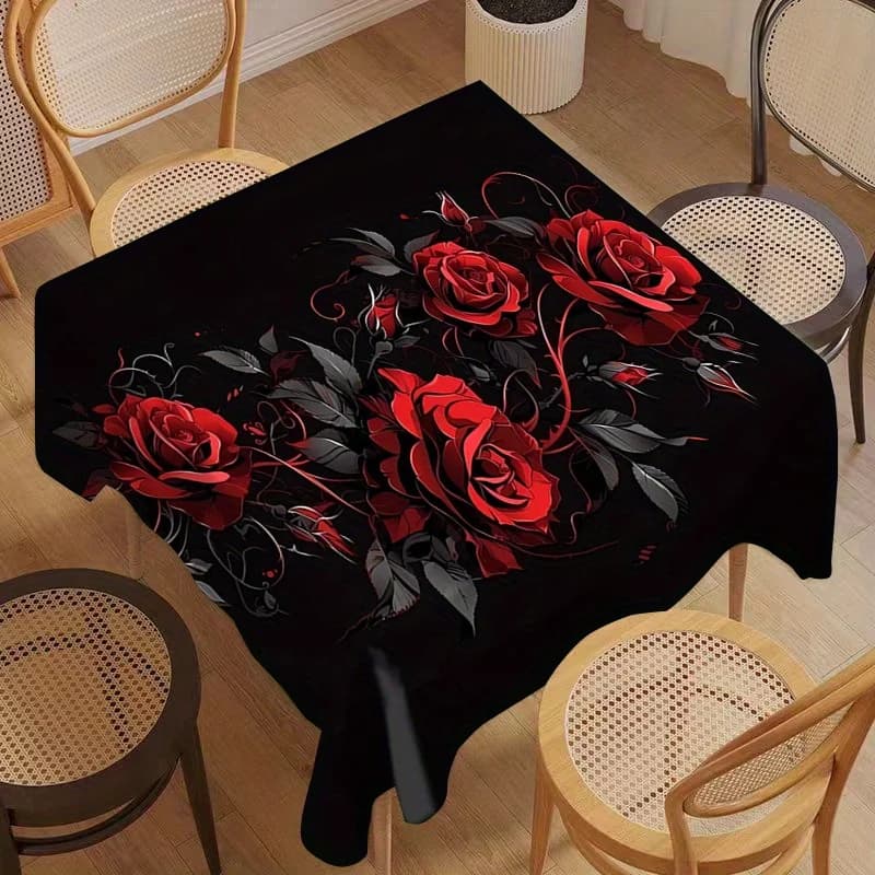 Tovaglia VIKAMA tovaglia con stampa rosa regalo per la casa ristorante festa tavolino scrivania tovaglia quadrata tovaglia decorativa