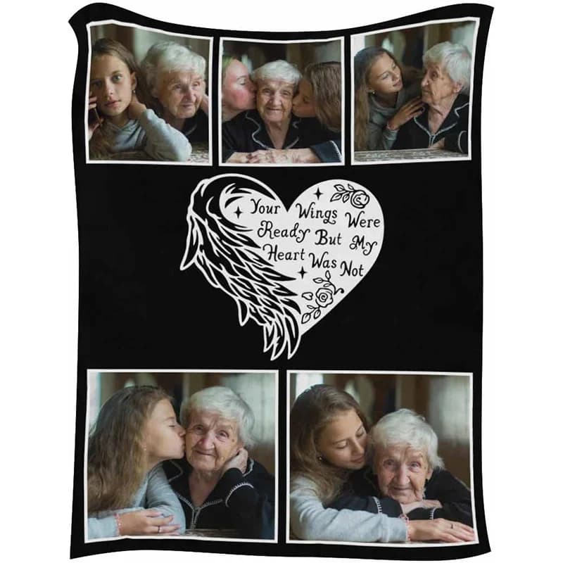 Personalized commemorative blanket with memories,customized photo throwing blanket,suitable for commemorating family and friends