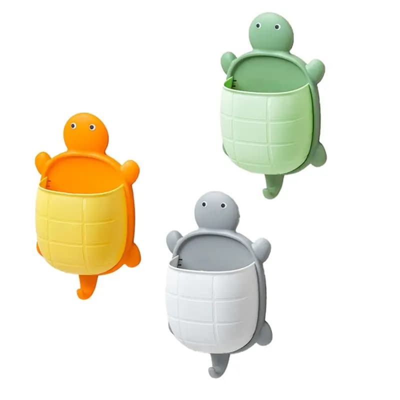 ABGG-3PCS Portaspazzolino con Design a Tartaruga, Organizzatore per Bagno a Forma di Cartone Animato, Portaoggetti per Spazzolini