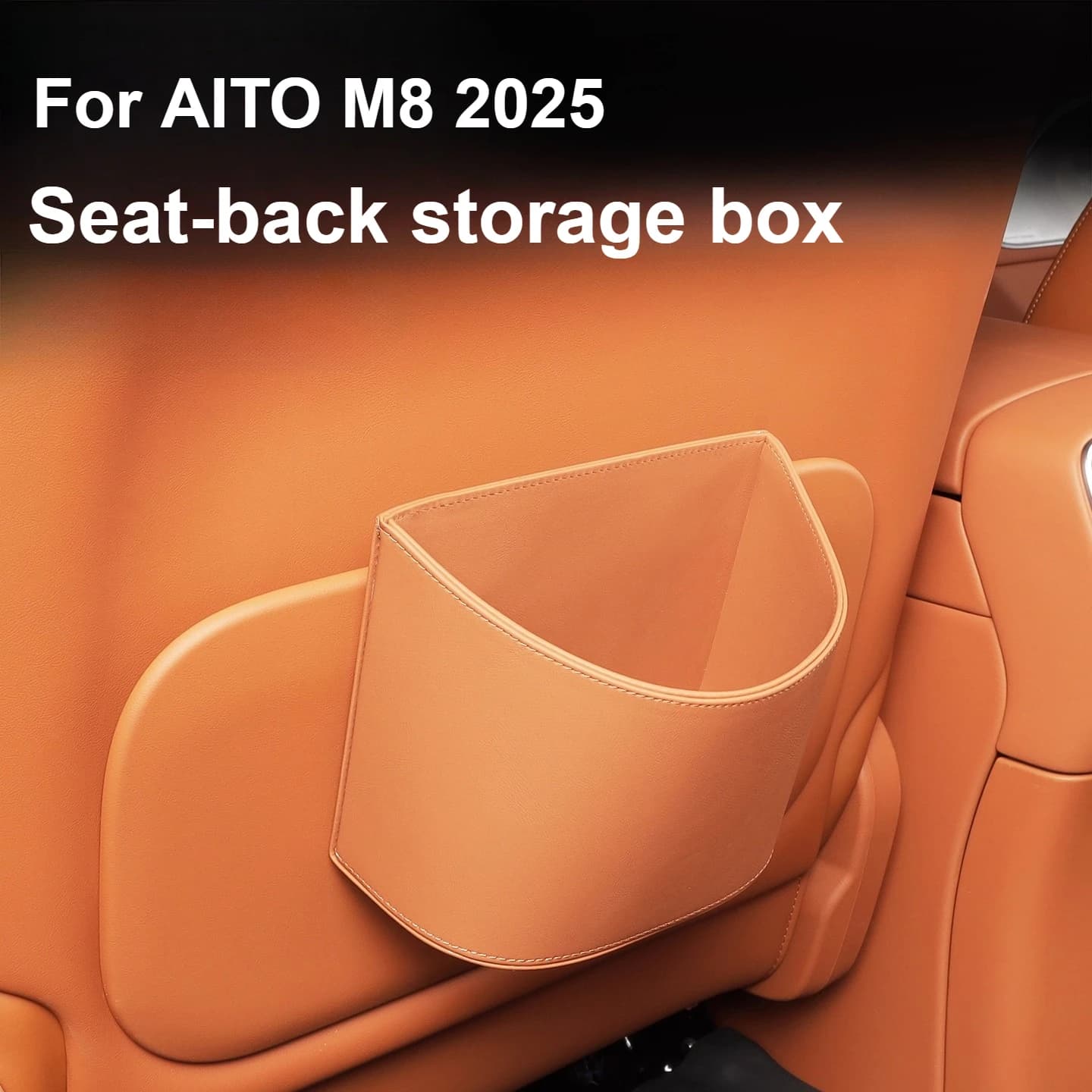 For AITO M8 2025 Leather Car Trash Can Backseat Hanging Multi-Functional Storage Interior Accessory