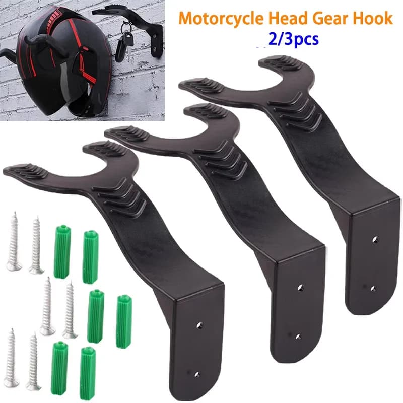 2/3PCS Motorcycle Helmet Holder Wall Mount Hook Gear Stan Bicycle Hat Hanger Motorcycle Head Gear Hook for Football And Bicycle