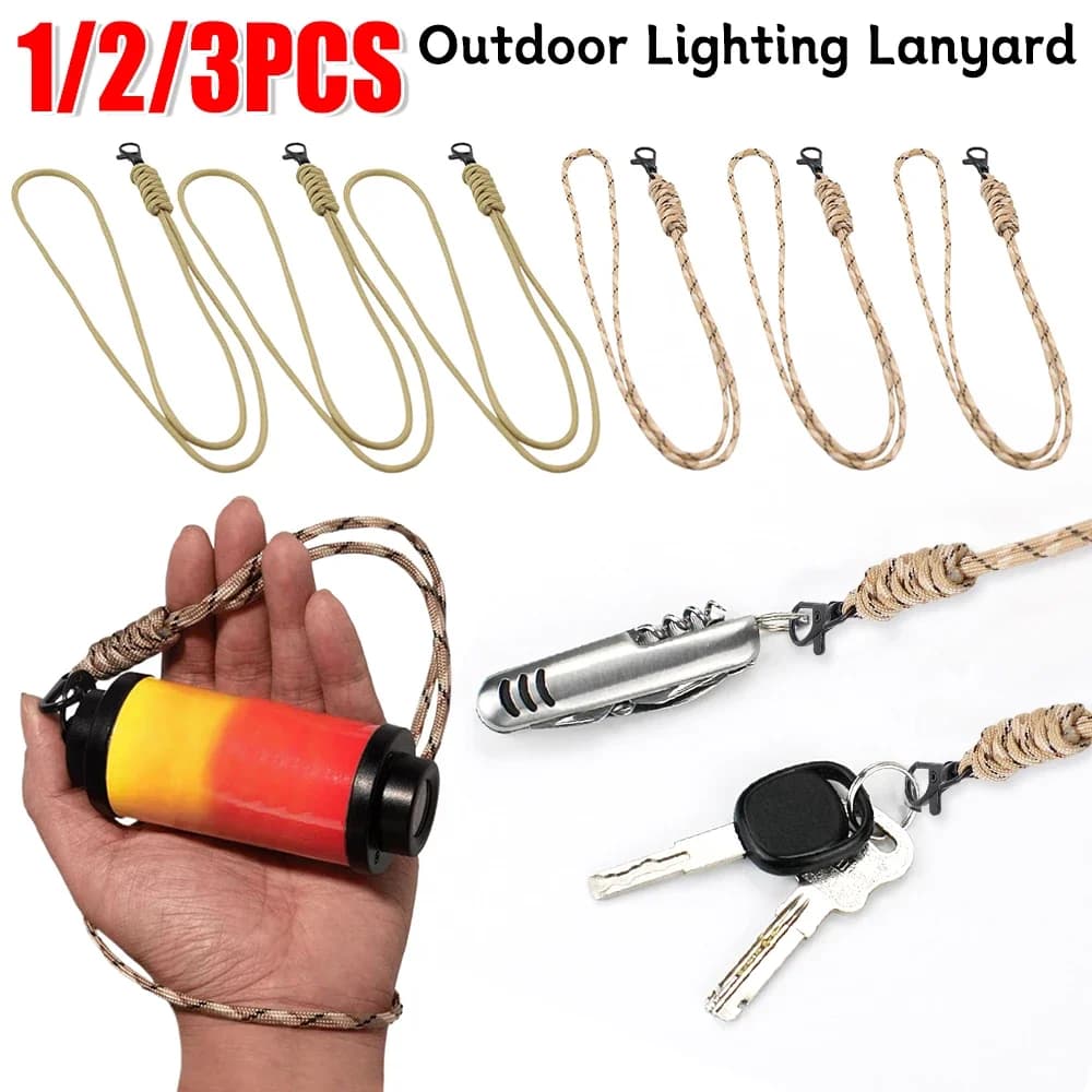 1/2/3PCS Outdoor Lighting Lanyard Hand Wrist Lanyard Strap Anti-Lost Key Cord Cell Phone Holder Ropes For Lights Key Headphone