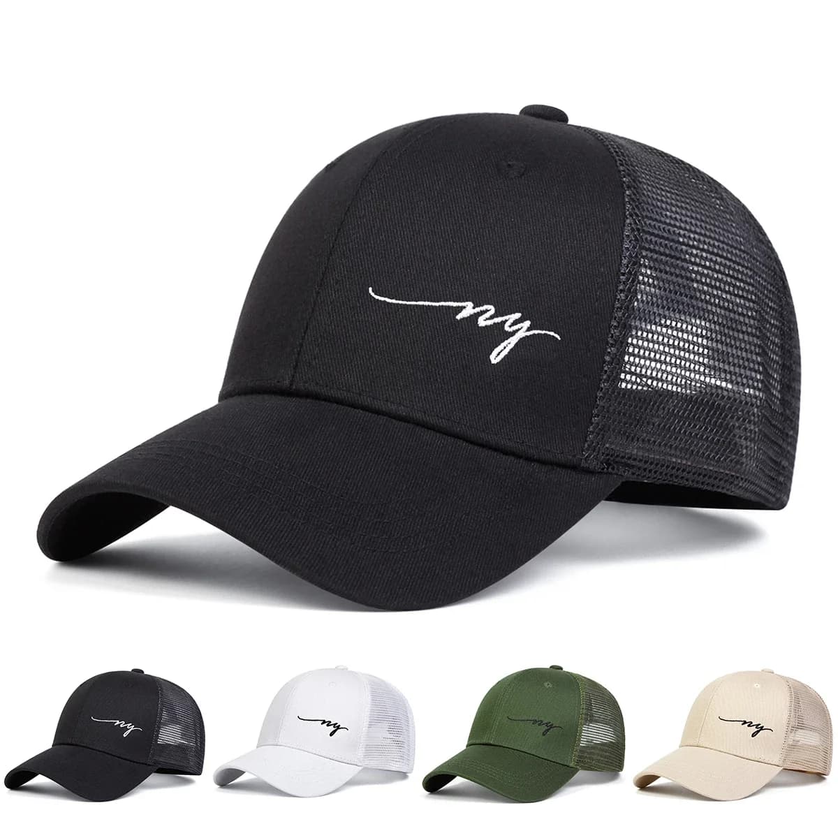 Unisex Small Letter Embroidery Baseball Caps Spring Autumn Outdoor Adjustable Casual Hats Sunscreen Hat