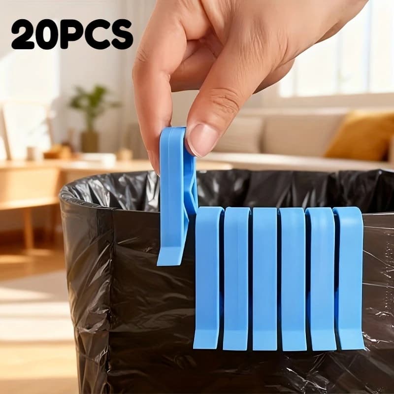 20 Pezzi Clip di Fissaggio per Sacchi della Spazzatura, Supporto Antiscivolo per Sacchetti, Clip di Fissaggio per Cestini, Strumenti per Sigillare Sacchetti di Snack