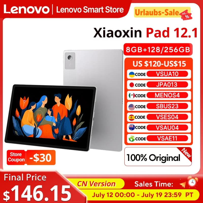 New Lenovo Xiaoxin Pad 12.1 2025 Tablet 12.1 ''90Hz Original CN Version MediaTek Dimensity 6400 10200mAh 45W PC charging pad