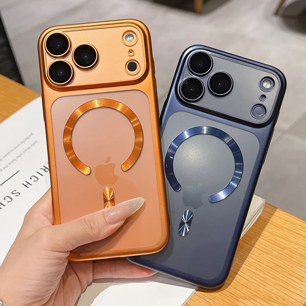 Luxury opaque translucent magnetic case for iPhone 17 Pro Max 17Pro 17 Air for Magsafe wireless charging camera protective cover