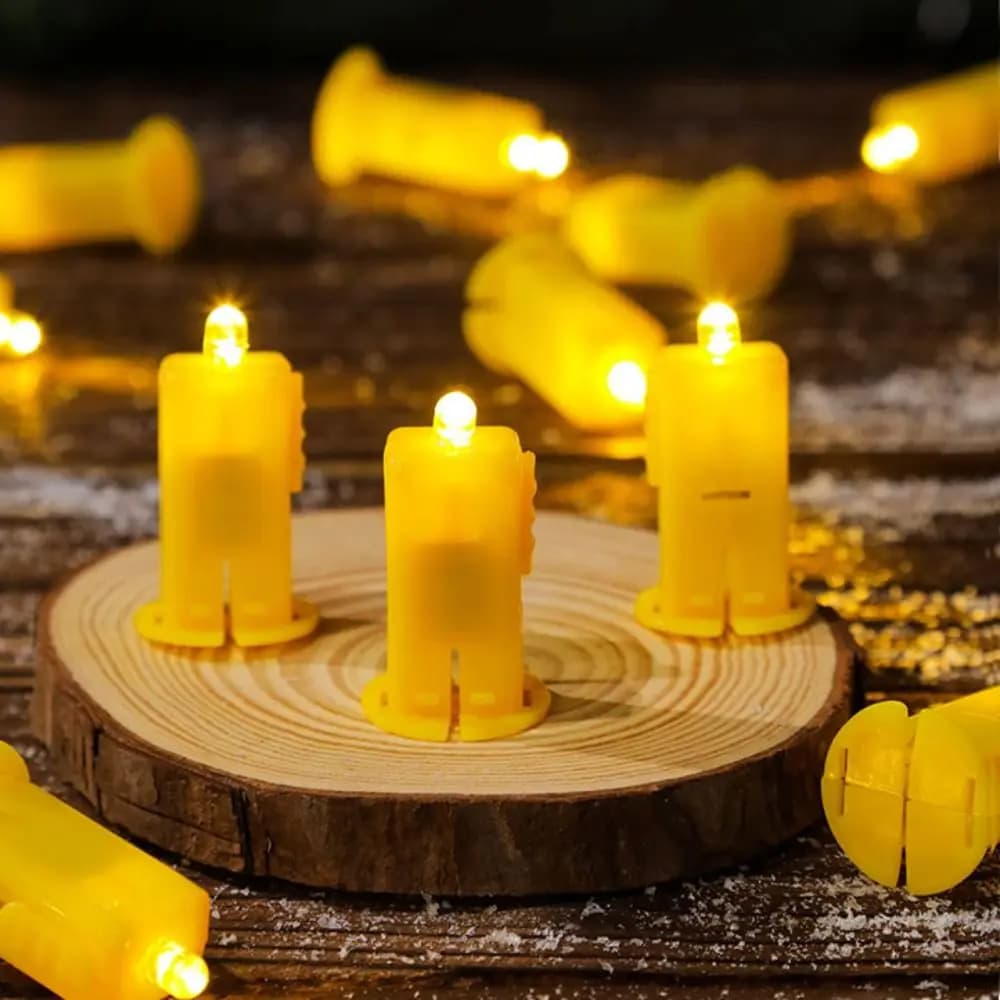 10pcs Electronic Light Lantern LED Wick DIY Material Miniature Lantern Light Built-in Lamp Yellow Wicks Lamp Paper Lantern