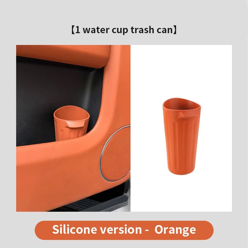 Silicone Car Trash Can Cup Holder, Easy to Clean Washable Design, Stable & Non-Shaky, Multi-Purpose Storage for Car Interior