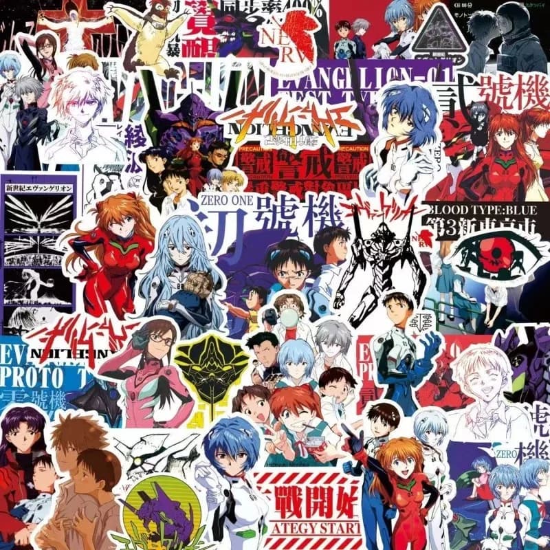 75 pezzi Evangelion EVA Rei Asuka adesivi Anime Cool Cartoon decalcomanie bottiglia d'acqua fai da te PVC impermeabile skateboard adesivo giocattoli regalo