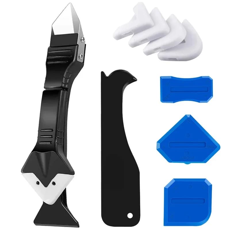 Set di Attrezzi per Sigillatura Manuale con Testine in Metallo e Silicone - Per Finiture di Precisione, Costruzione in Plastica Resistente