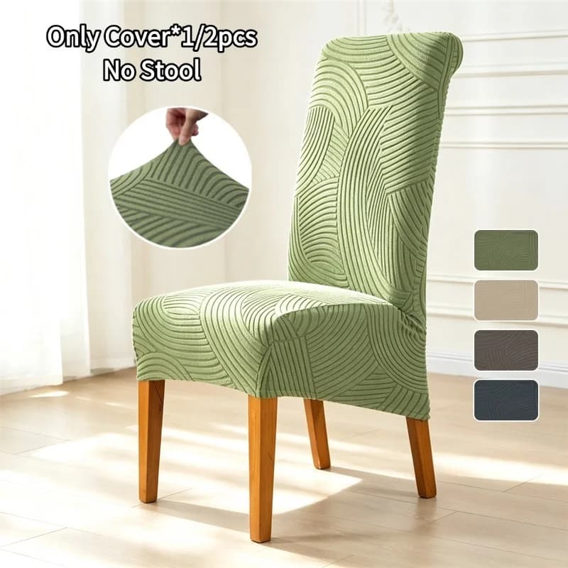 1/2-piece Elastic Dining Chair Lining for Jacquard Chair Size XL All-inclusive Universal Seat Cover for Wedding Hotel Party