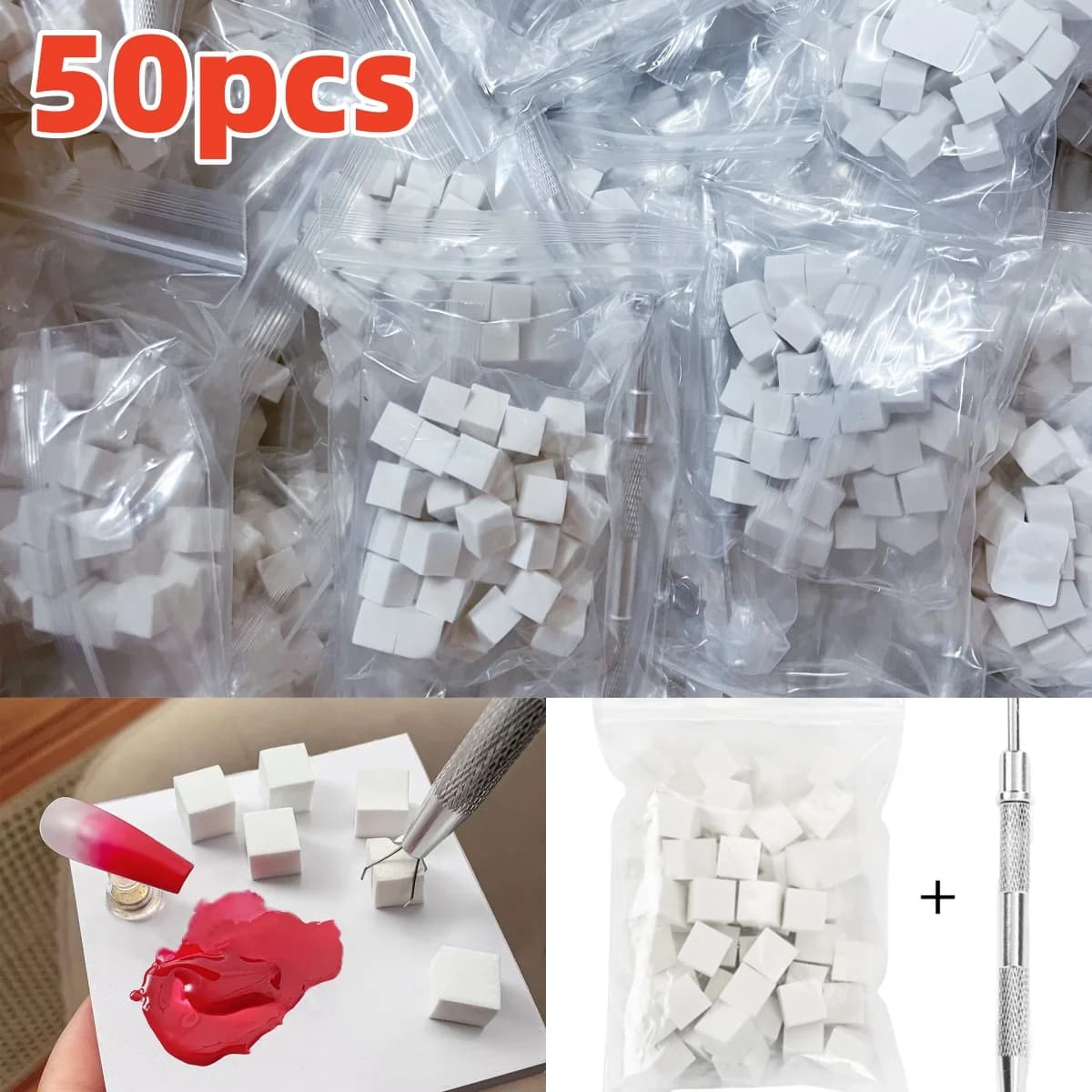 50/20 Pz Mix Unghie Artistiche Spugne Morbide Sfumatura Unghie Artistiche Stamper Strumenti Colore Dissolvenza Manicure Creativo Spugna per unghie Strumenti di presa