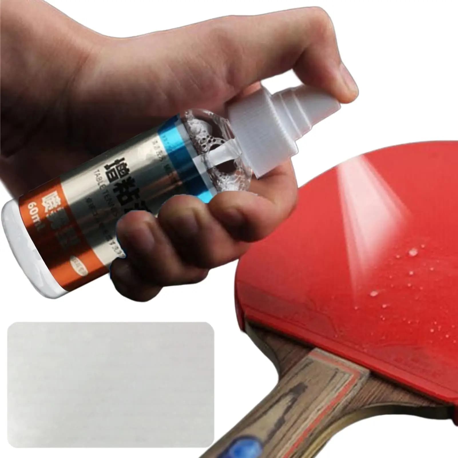 60ml/Bottle Table Tennis Racket Cleaning Kit Tennis Bat Rubber Cleaner PingpongTackifier Rubber Racket Spray Agent Anti-static
