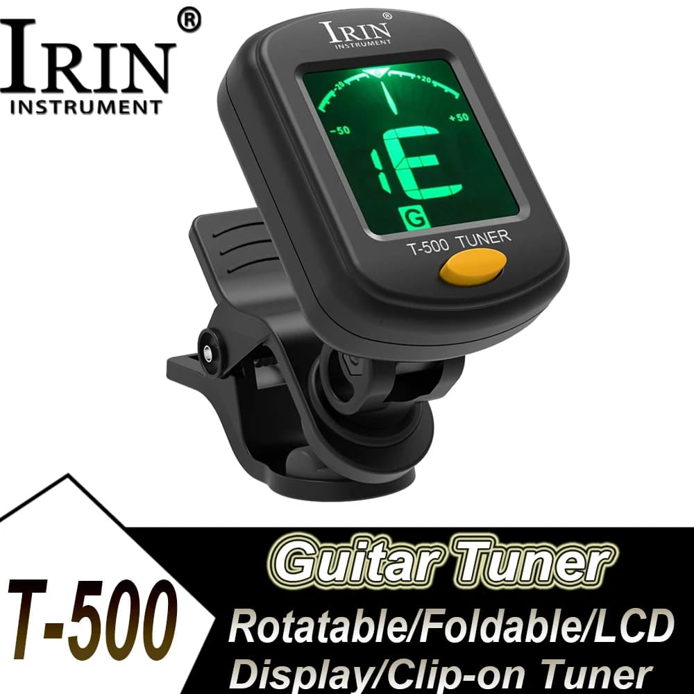 Accordatore per Chitarra IRIN T-500 Pieghevole e Rotante a 360 Gradi con Display LCD per Chitarra Acustica, Basso e Ukulele