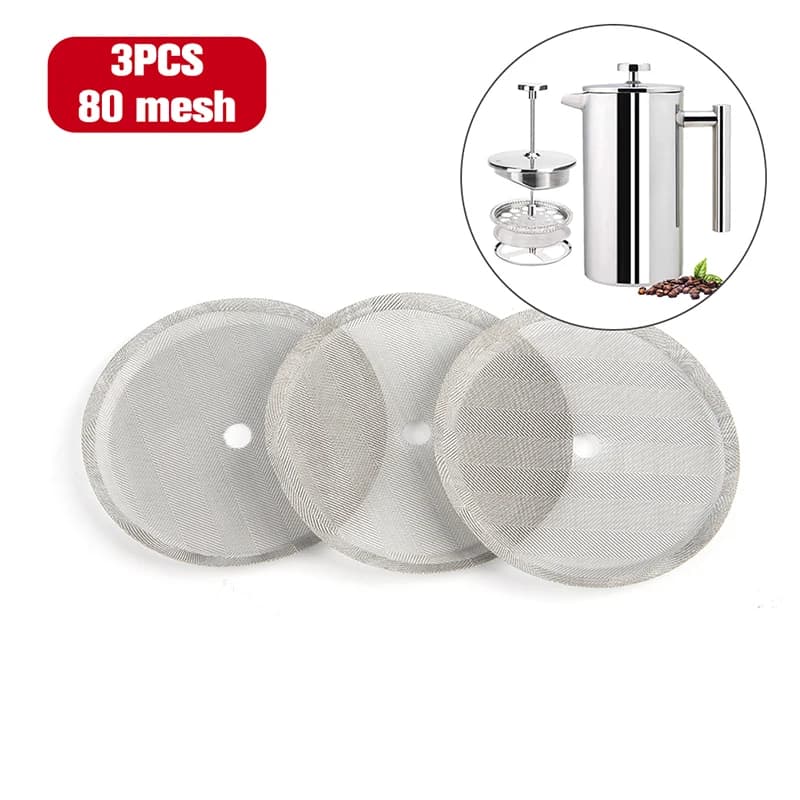 🌟3pcs French Press Filters Mesh Filter Replacement For 350 800 1000ML For Espresso Machine Coffee Pot Filter Mesh Coffeeware