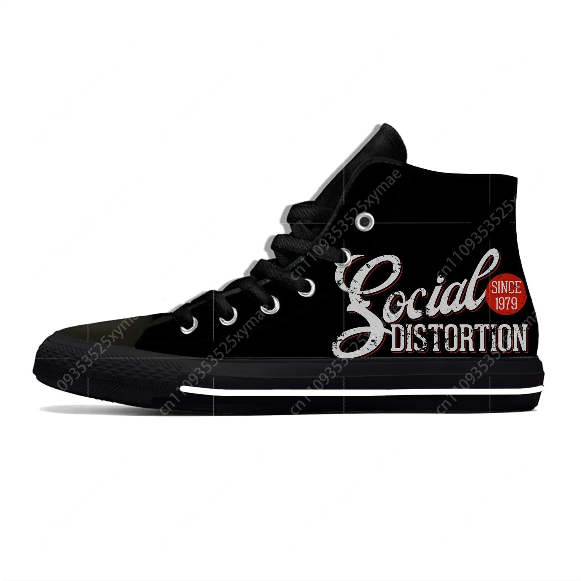 Sneakers alte Music Band Social Distortion, scarpe casual da uomo, donna e adolescente, scarpe da corsa, stampa 3D, scarpe leggere