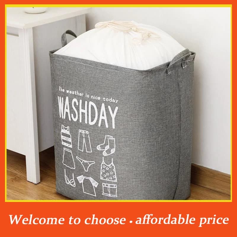 {}Home Organizer Dirty Clothes Storage Bag Large Laundry Bucket For Home Use Laundry Basket Foldable Waterproof Drawstring Cover
