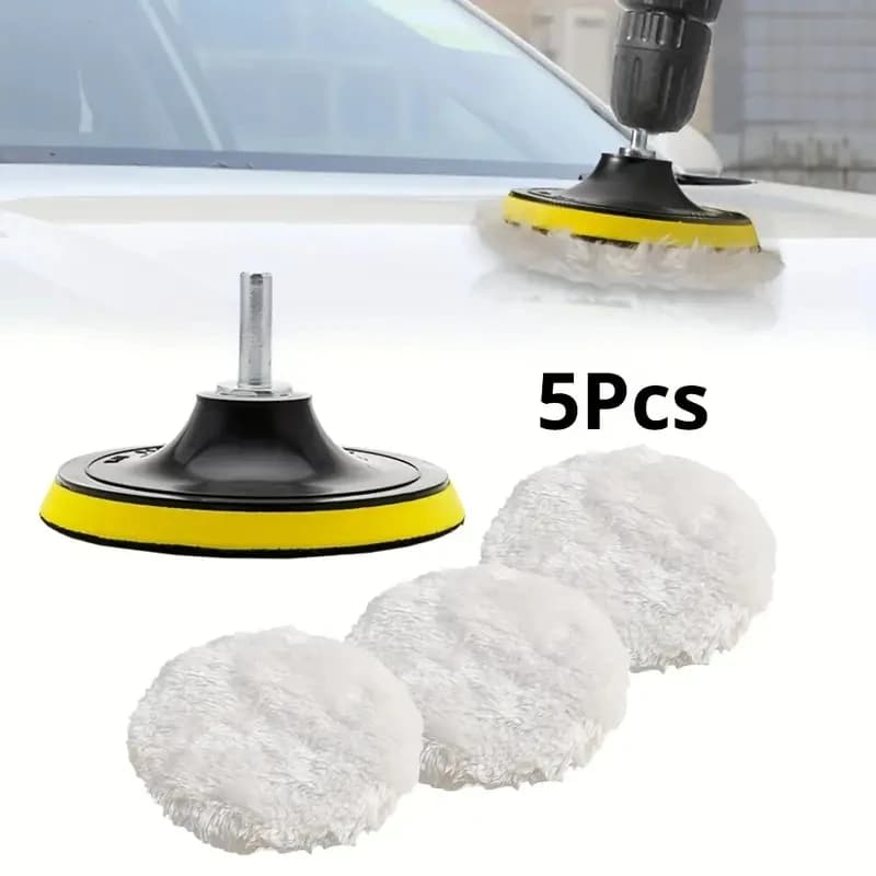 Set of 5 pieces of brushes for cleaning discs for car beauty waxing and polishing