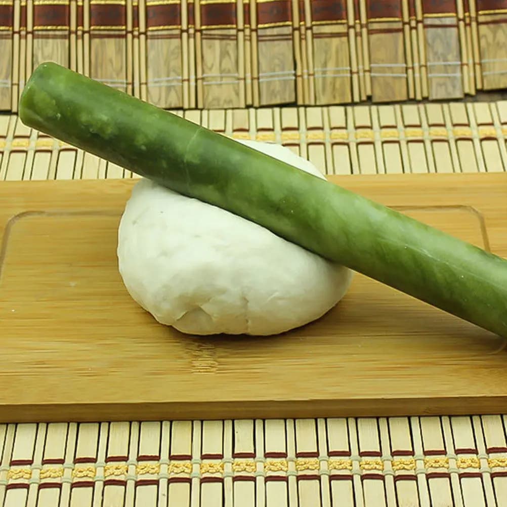 Mattarello in Marmo Liscio e Resistente con Superficie in Pietra e Impugnatura Ergonomica per Pizza, Biscotti, Pane, Pasticceria, Fondente e Pasta