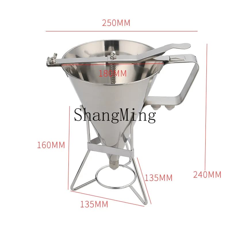 XH wholesale stainless steel kitchen knife, with conical frame and funnel for octopus meatballs, for batter control