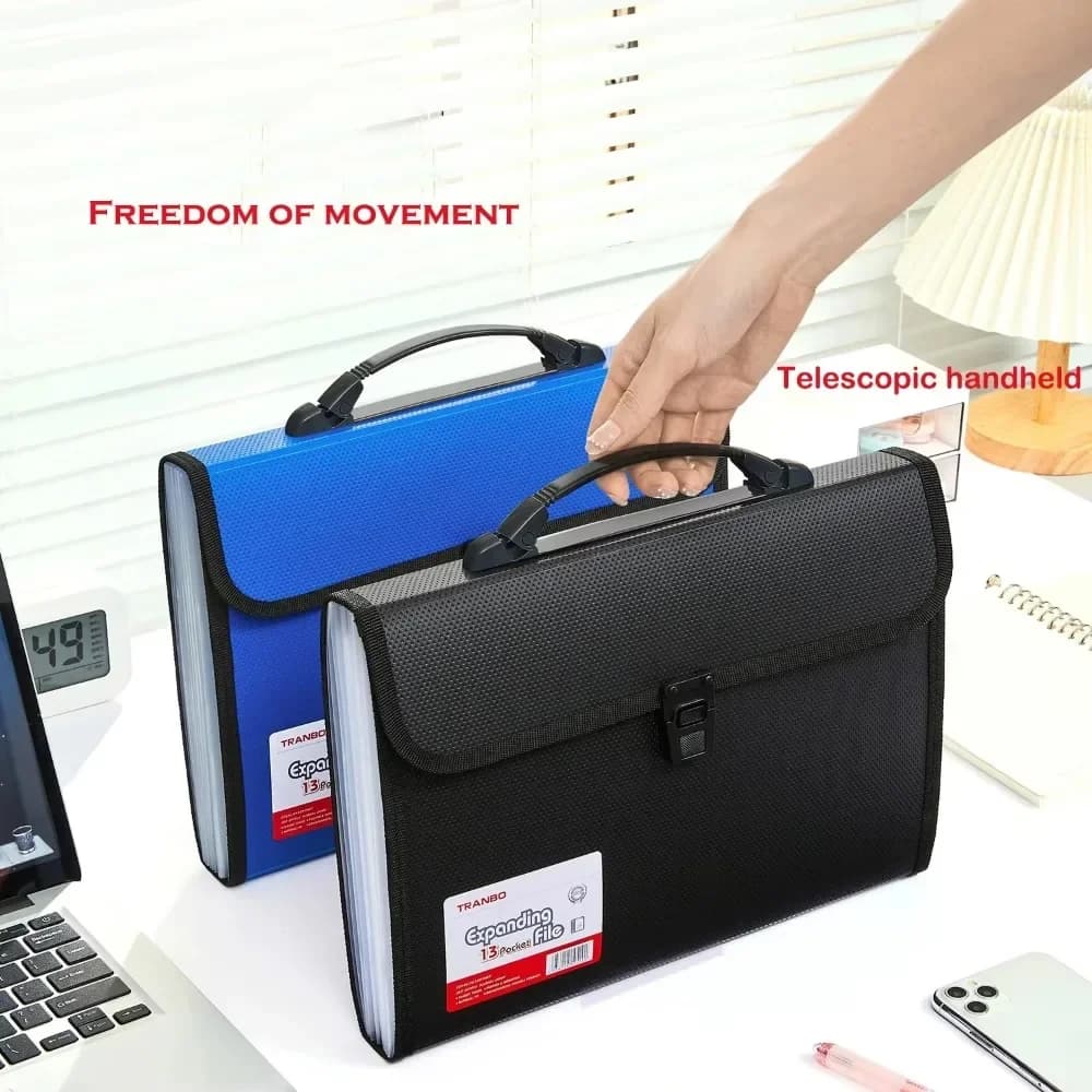 Cartella portadocumenti portatile in formato A4 con 13 tasche espandibili, cartella portadocumenti in carta, custodia per organo, custodia per ufficio e scuola