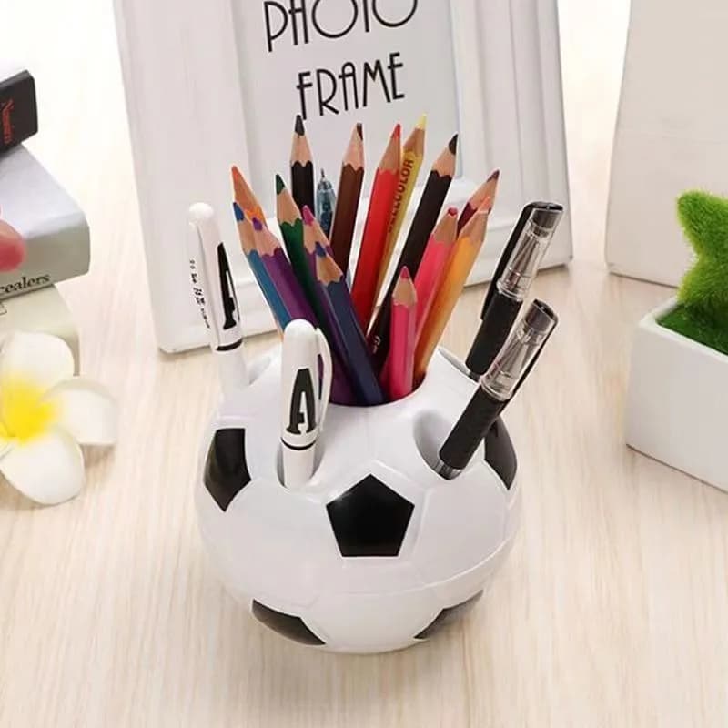 Portapenne a Forma di Pallone da Calcio, Organizzatore in Plastica per Cancelleria Studenti, Spazzolini, Accessori Bagno e Scrivania