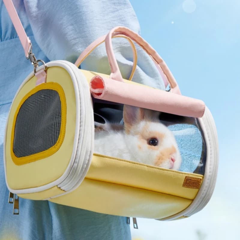 Portable Waterproof Breathable Pet Carrier Bag, Large Capacity Travel Hideout for Rabbit Bunny Hamster Parrot Small Animals