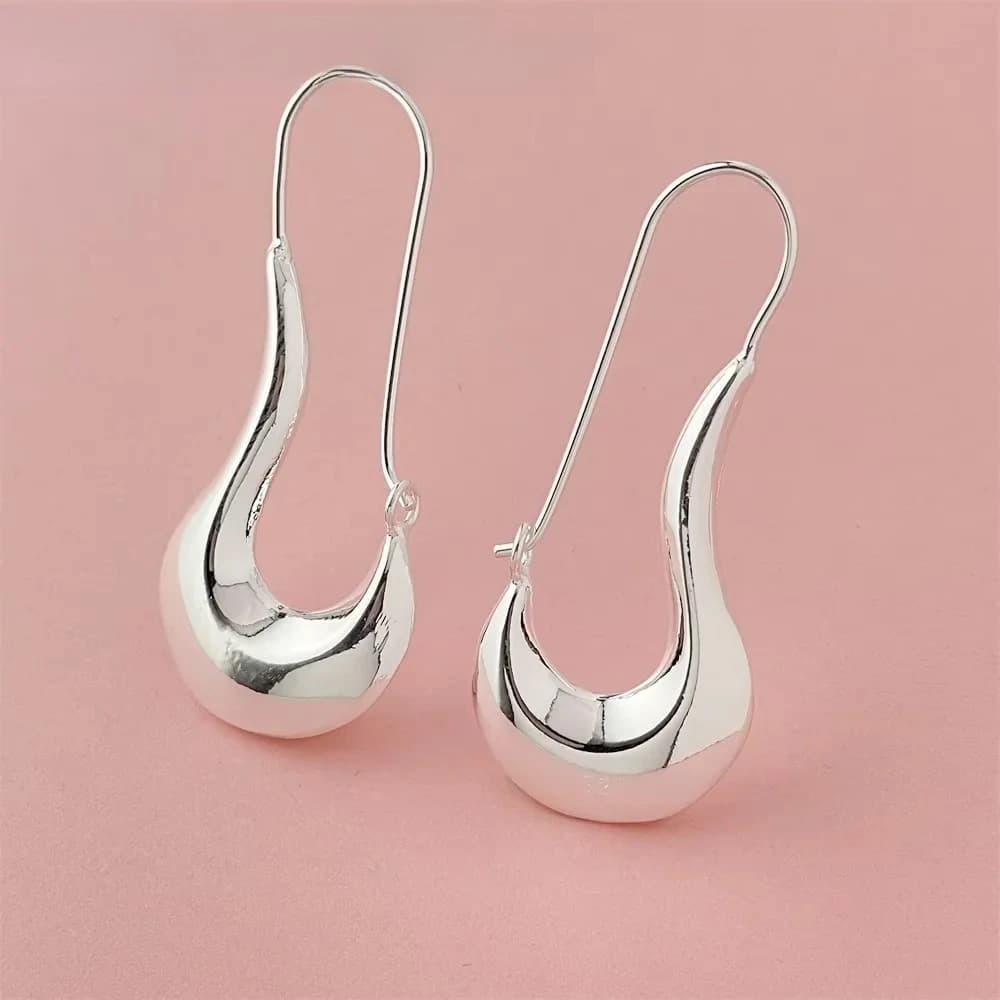 Orecchini da donna in argento sterling 925 alla moda, gioielli ovali, regalo di nozze