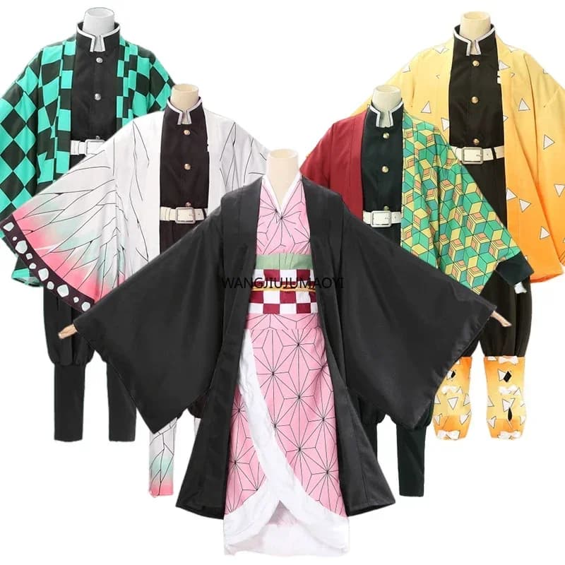 Demon Slayer Cosplay Tanjiro Nezuko Cosplay Bambini Shinobu Costume Anime giapponese Cartoon Costume di Halloween Regali di Natale