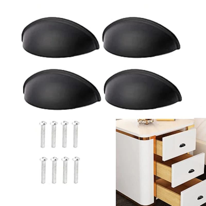 4 pezzi Vintage in lega Shell tira in ottone spazzolato Cup Cabinet porta della cucina maniglia del cassetto manopola per mobili armadio cinese Antique Pull
