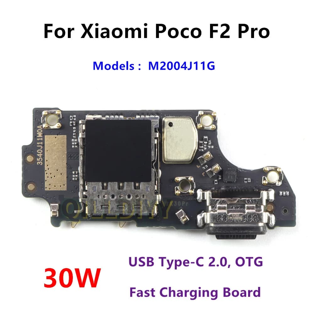 Porta di Ricarica USB Type-C per Xiaomi Poco F2 Pro, Connettore Dock, Scheda con Cavo Flessibile per Microfono e Slot per Scheda SIM