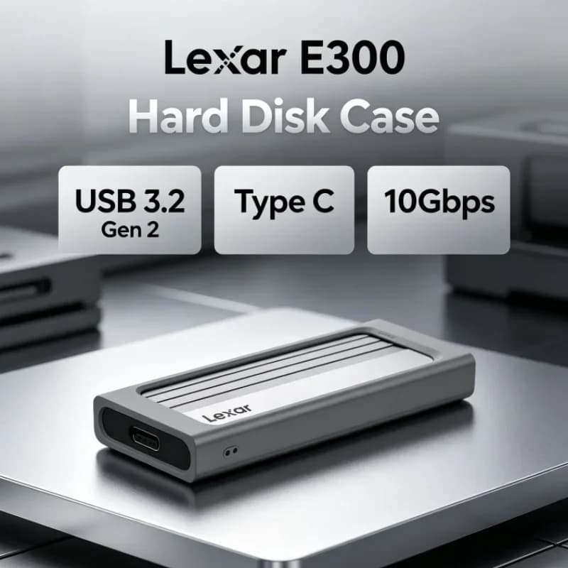 Lexar E300 USB 3.2 Gen 2 Type C Mobile Enclosure for 2230/2242/2260/2280 NVMe SSD M.2 External Hard Disk Case